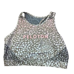 PELOTON x WITH Animal Print Sports Bra Open Racer Back Mixed Print Size XL